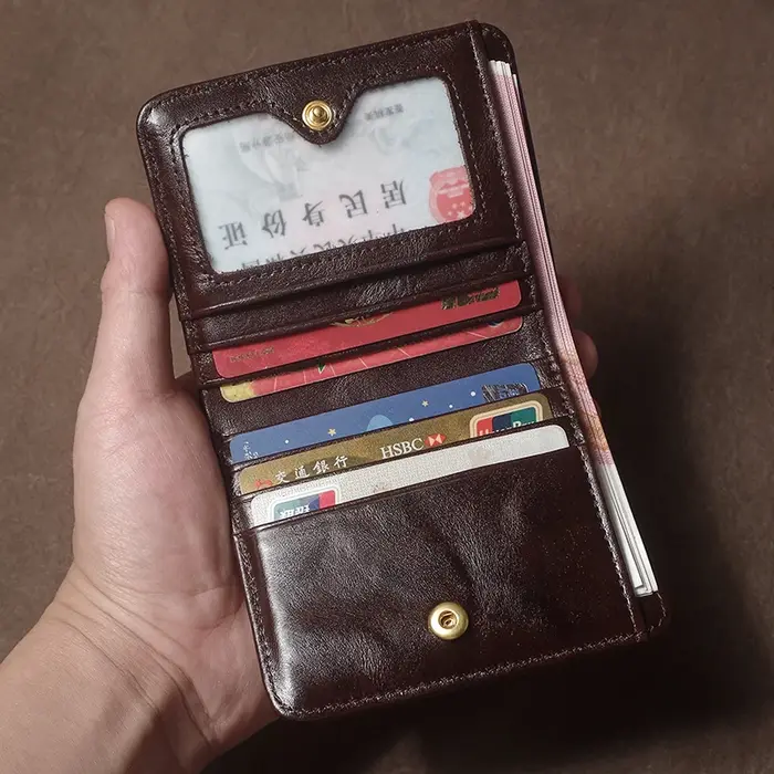 GURO portefeuille en cuir véritable de haute qualité fentes multi-cartes Ultra mince léger porte-carte de crédit hommes femmes pince à billets à deux volets