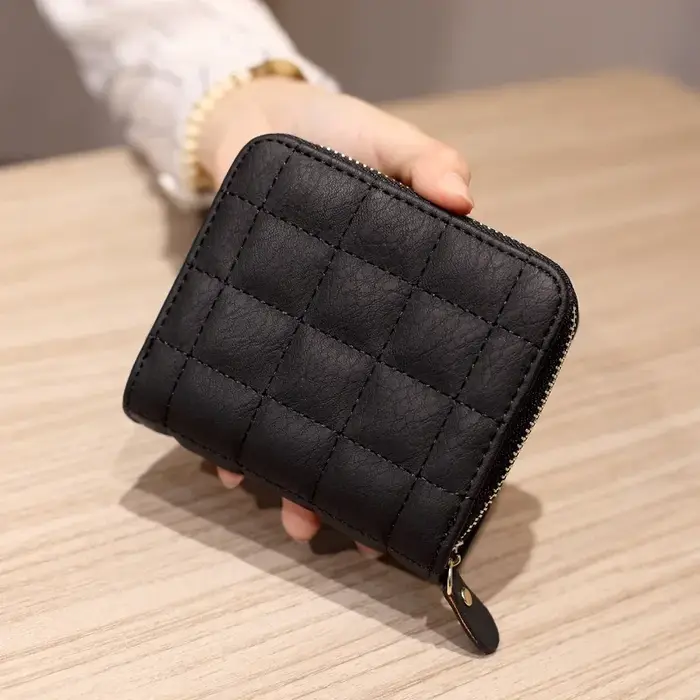 Portefeuille court en cuir PU pour femmes