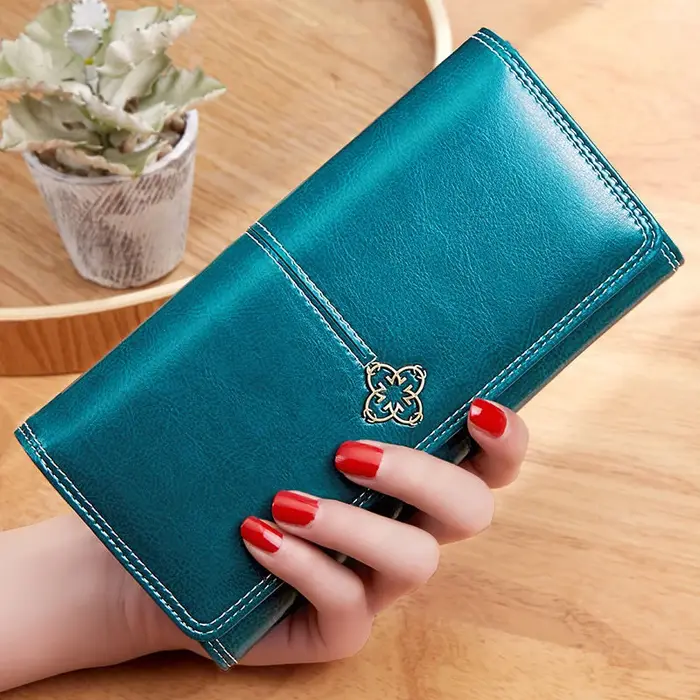 Portefeuille en cuir de luxe pour femme