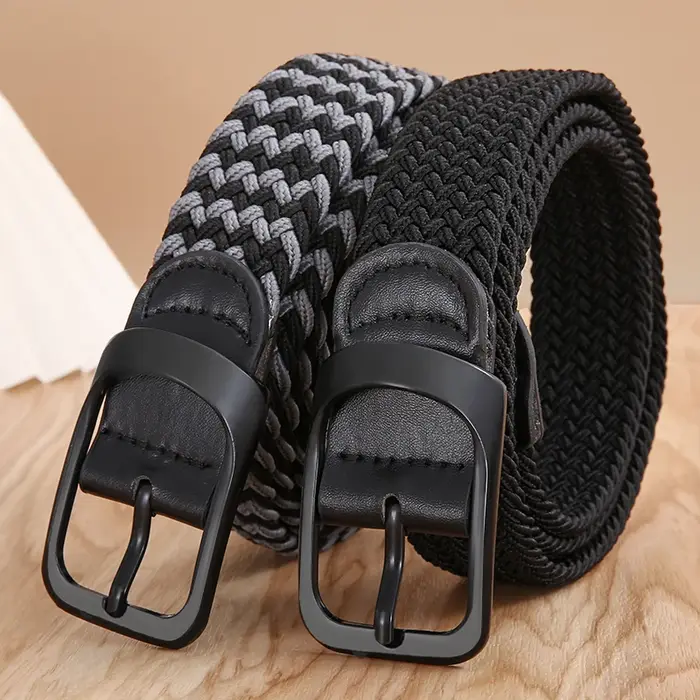 Ceinture tissée élastique en toile extensible pour hommes et femmes