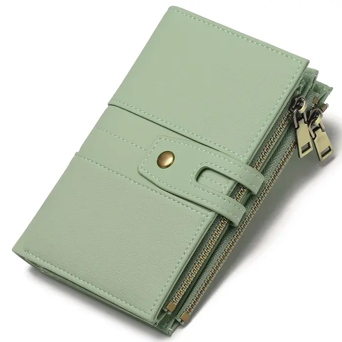 Zency-Portefeuille long en cuir véritable unisexe, pochette en cuir de vachette, plusieurs fentes pour cartes, porte-monnaie, porte-monnaie, multifonction, classique