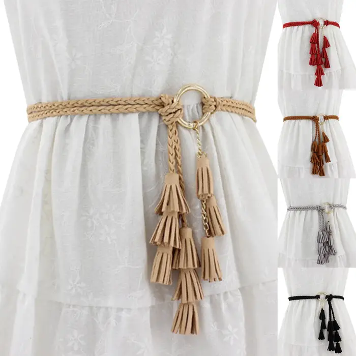 Ceinture tressée nouée décontractée pour femmes