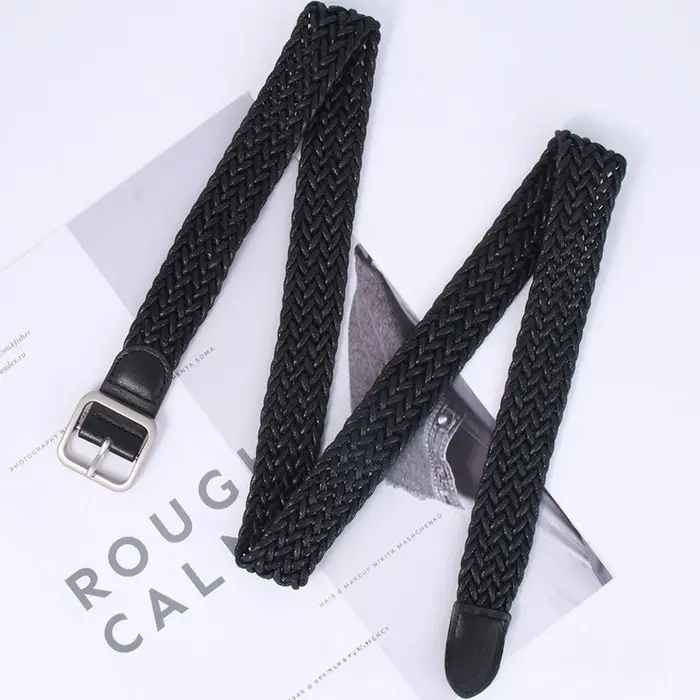 Ceinture en corde de chanvre tressée tendance pour femme, style coréen rétro, pour étudiantes - 1 pièce