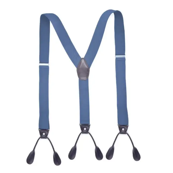 Bretelles Vintage en cuir pour hommes et femmes adultes, bout de bouton garni, dos en Y, bretelles é