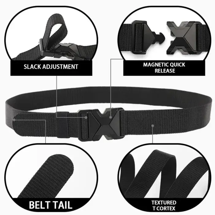 Ceinture à boucle en Nylon tressé pour hommes, légère et respirante, 125cm, pour les déplacements qu