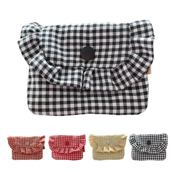 Porte-monnaie à carreaux mignon pour femmes