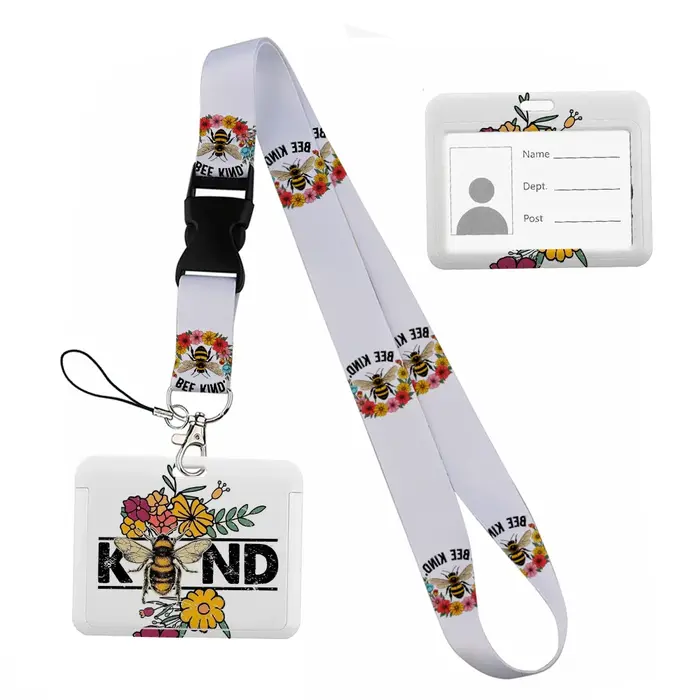 Porte-carte horizontal avec cordon de suspension, accessoires pour carte d'identité, porte-carte d'i