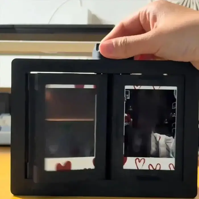 Porte-cartes photo rotatif 3D transparent