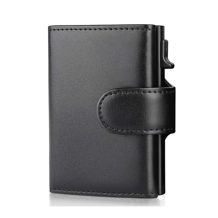 DIENQI Rfid microfibre cuir hommes portefeuilles porte-carte de crédit à trois volets portefeuille s