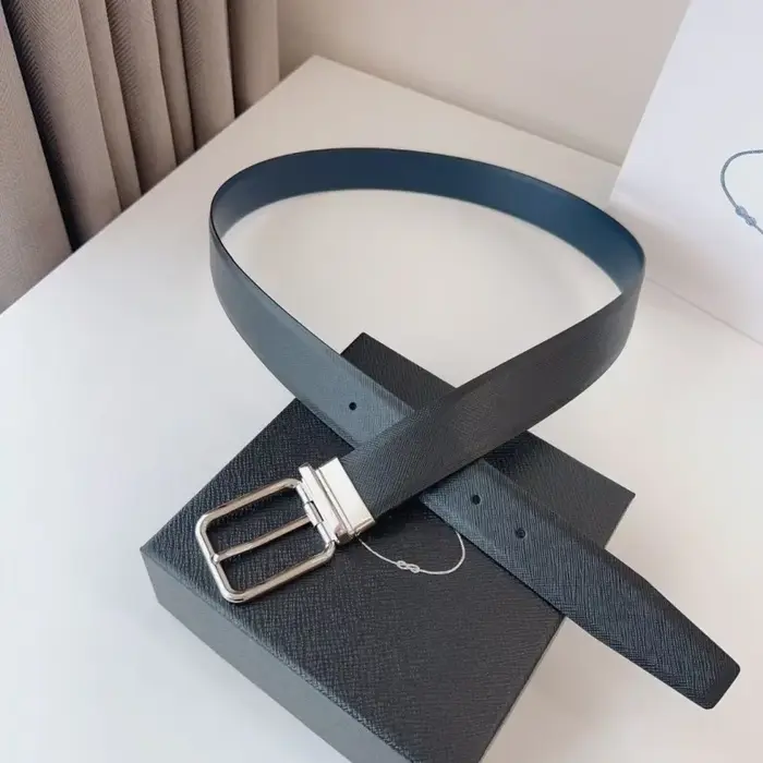 Nouvelle ceinture en cuir double face pour homme