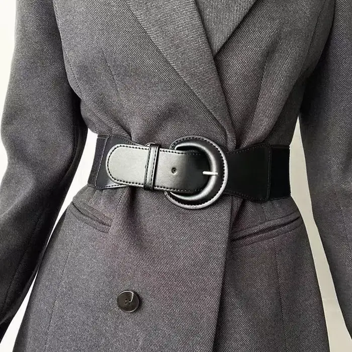 Ceinture pour femmes européennes et américaines-mode décorative manteau polyvalent costume ceinture