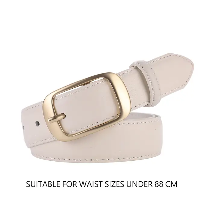 Nouvelle ceinture en cuir de vachette pour femme, boucle ardillon dorée, ceinture noire pour jeans, 