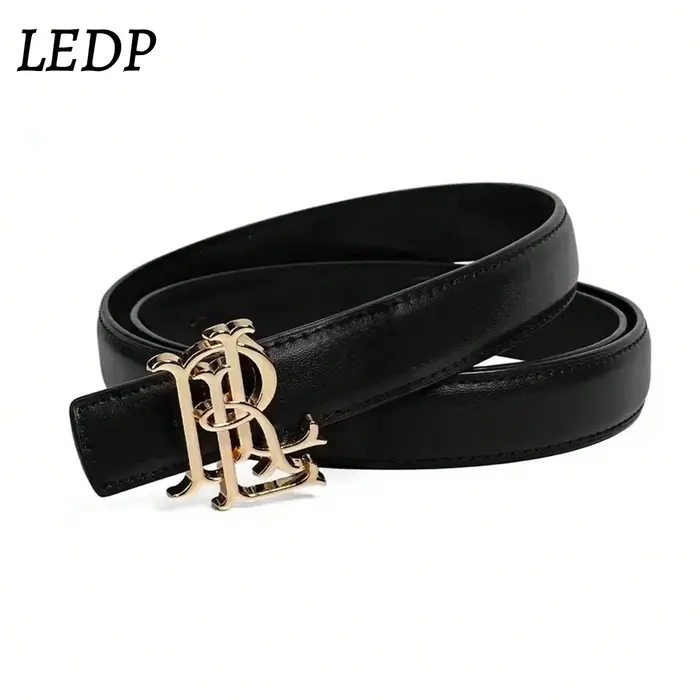 Ceinture en cuir véritable pour femme 2026 – 2,5 cm de large, boucle en alliage doré, design minimaliste de luxe, coutures de qualité supérieure, élégante