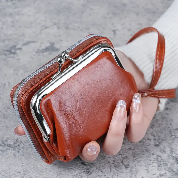 Femmes portefeuilles et sacs à main en cuir PU sac d'argent femme court moraillon sac
