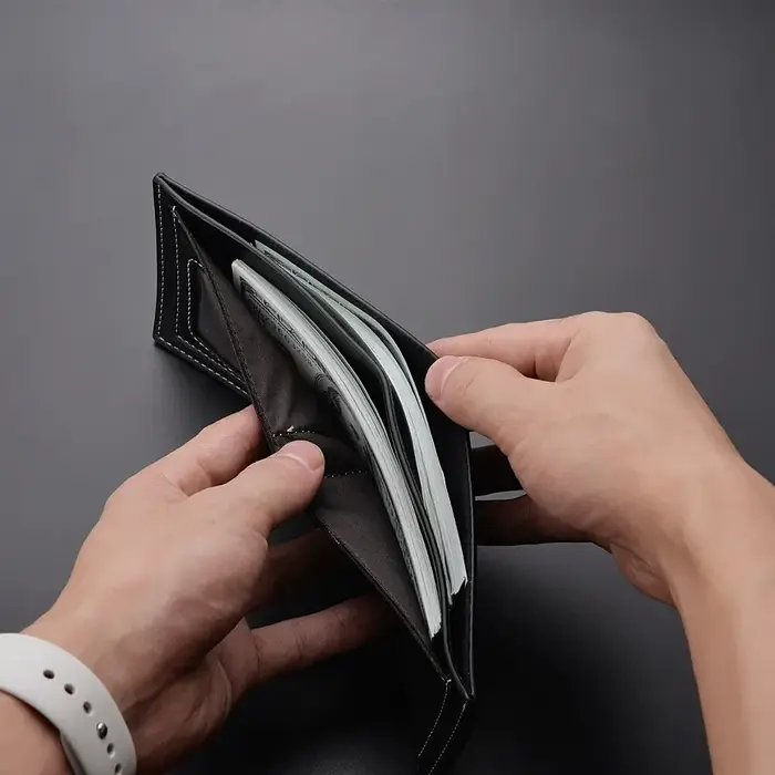 Portefeuille court en cuir pour hommes