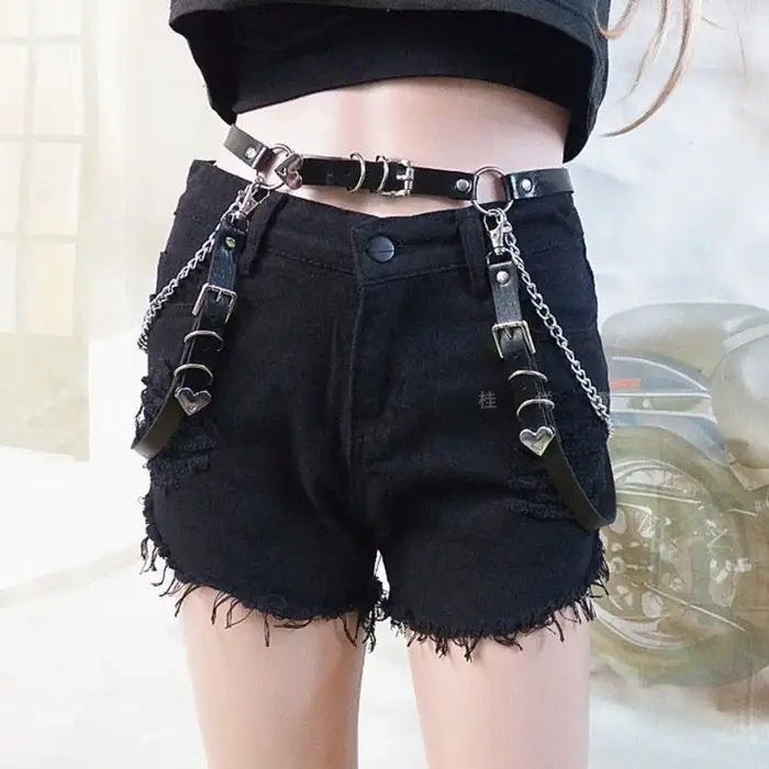 Ceinture de jupe en cuir PU pour femme