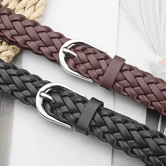 Ceinture tressée vintage à la mode pour femme