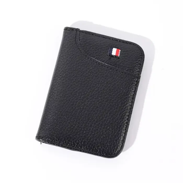 Portefeuille personnalisé ultra-fin en cuir PU souple pour cartes de crédit, porte-cartes pour homme