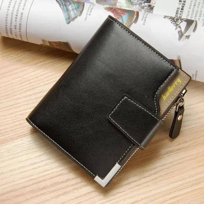 Baellerry court luxe hommes portefeuilles fermeture éclair monnaie poche porte-carte homme portefeuille pochette