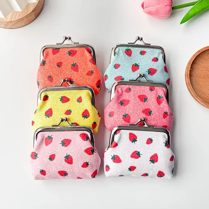 Porte-monnaie à motif de fruits - Petit portefeuille scintillant
