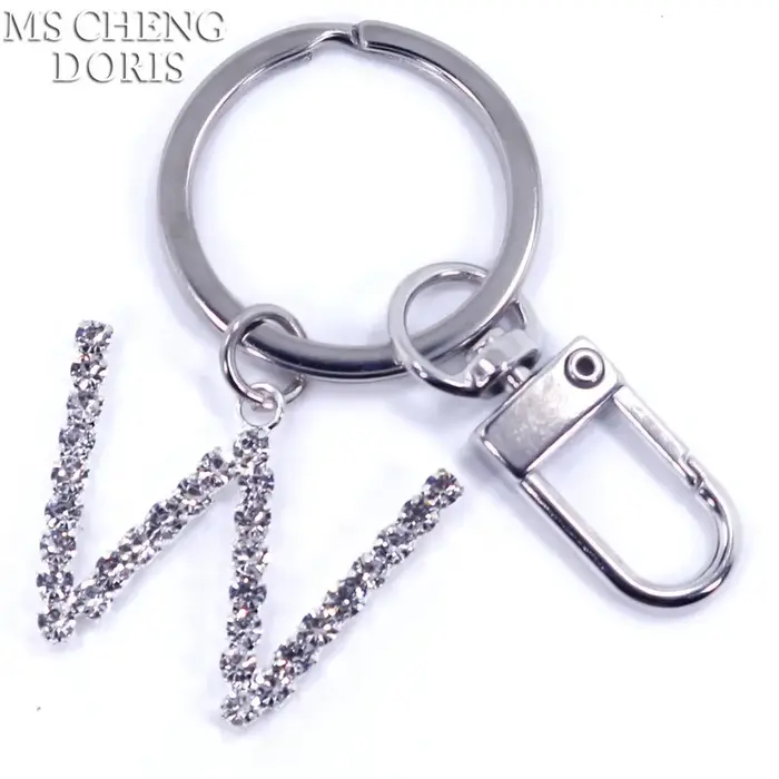 Porte-clés pendentif lettre cristal strass Alphabet