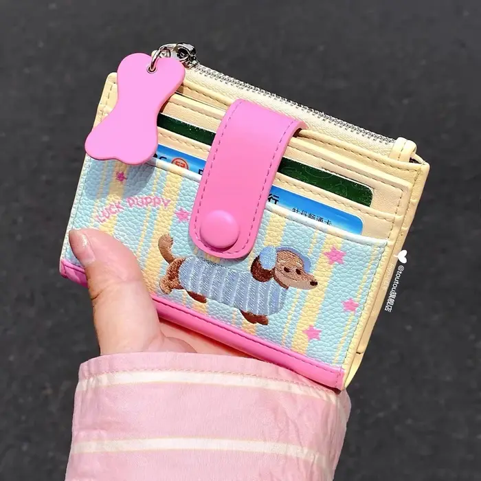 Porte-monnaie élégant en cuir Pu, pochette pour pièces de monnaie, porte-cartes, portefeuille pour c