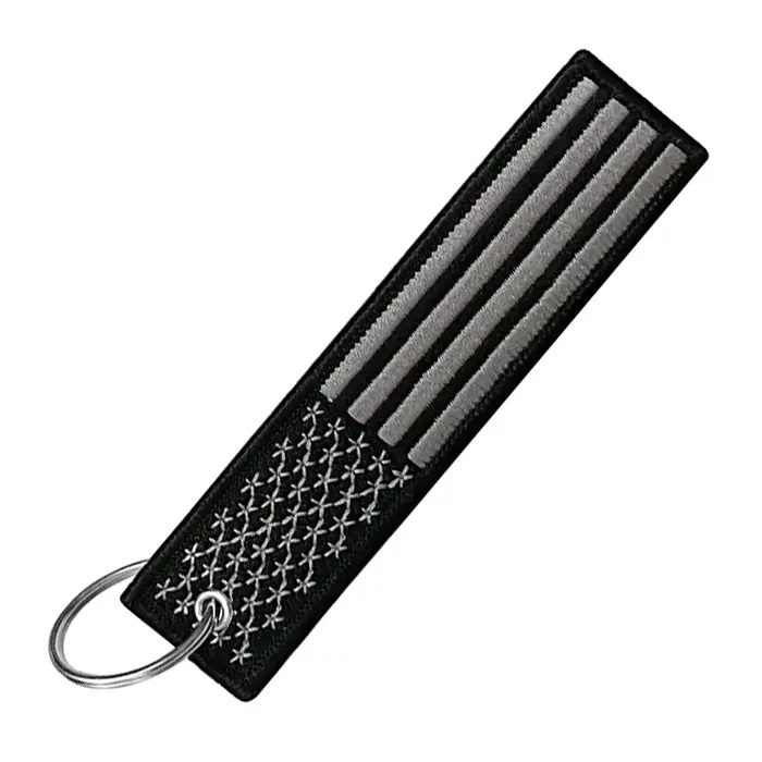 Porte-clés personnalisé pour moto et voiture, broderie drapeau américain, cadeaux d'aviation, porte-