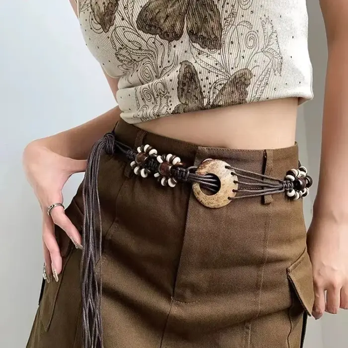Ceinture rétro polyvalente pour femme, Literdesign, chaîne audio décorative, assortie, robe, jeans, 
