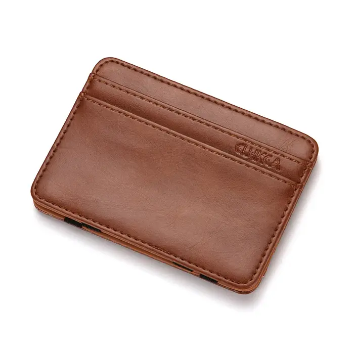 Portefeuille Magique Homme en PU – Porte-cartes Créatif Tendance – Étui de Crédit Designer Noir avec Emplacement pour