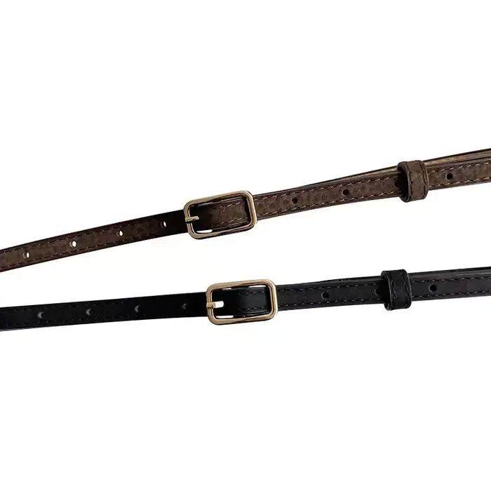 Ceinture rétro française en cuir PU pour femmes