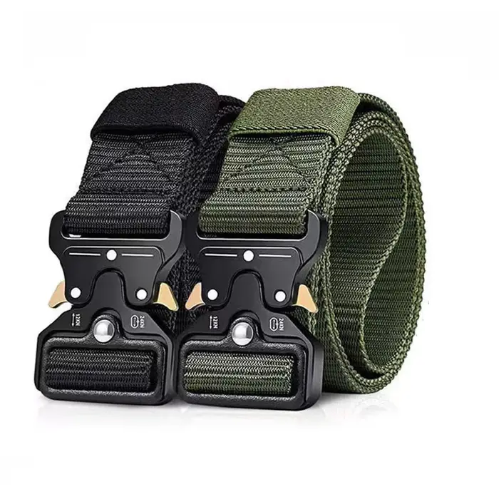 Ceinture homme métal ceinture homme ceintures en toile grande taille Sport de plein air ceintures en Nylon surdimensionné