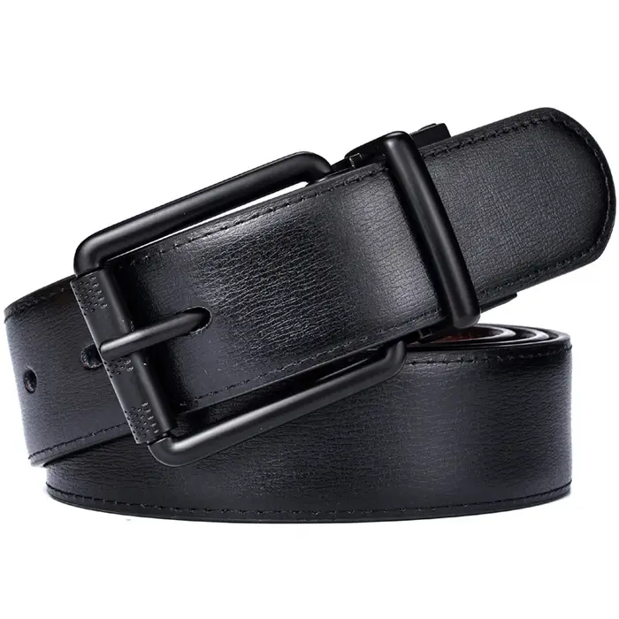 Boucle à rouleau de ceinture réversible en cuir pour hommes