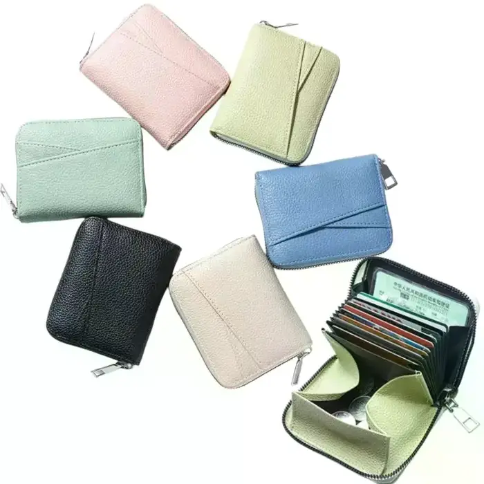 Portefeuille court zippé pour femme