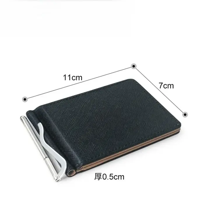 Cuir hommes pinces à billets en métal solide portefeuilles crédit Dollar sacs à main porte-monnaie Portafoglio portefeuille pour homme minimaliste porte-carte