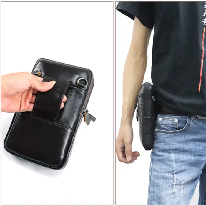 Sac banane en cuir pour homme