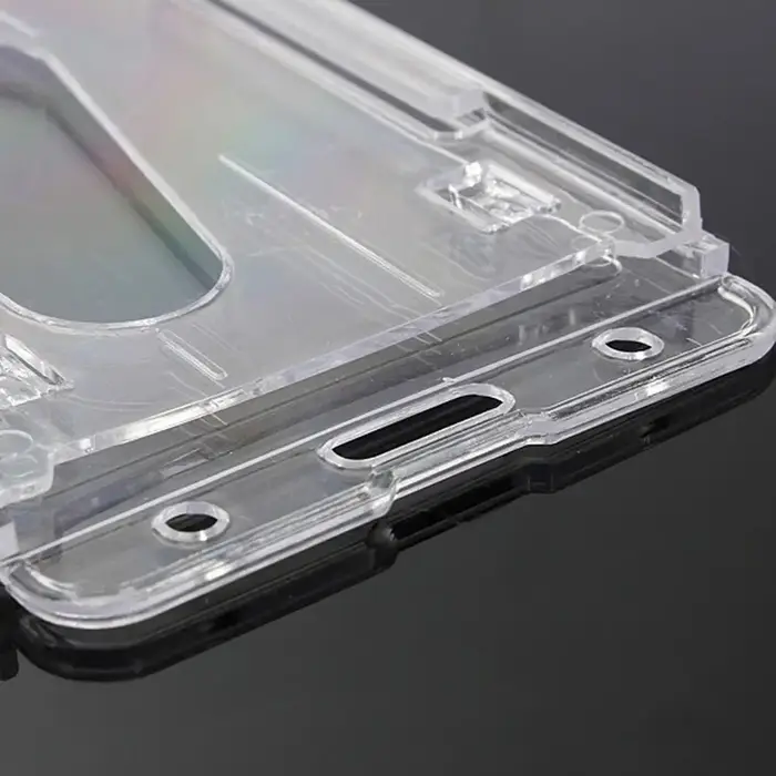 Porte-cartes vertical en plastique rigide transparent