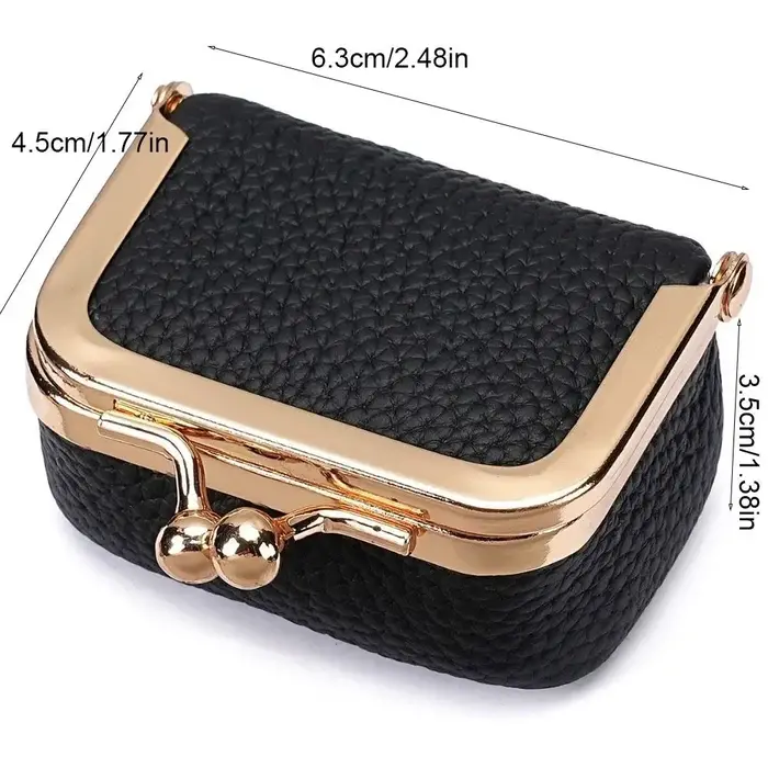 Portefeuille en cuir véritable avec serrure à baiser