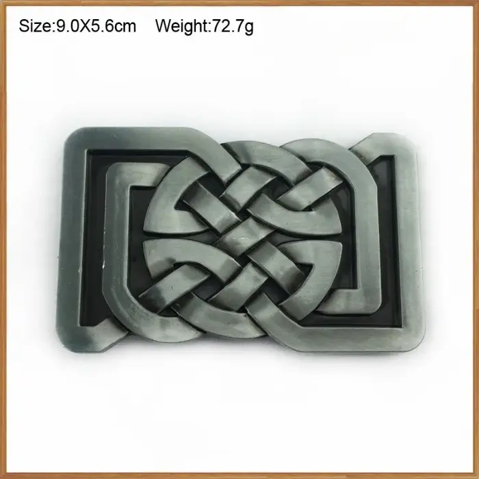 Boucle de ceinture en alliage de zinc avec nœud celtique 02752