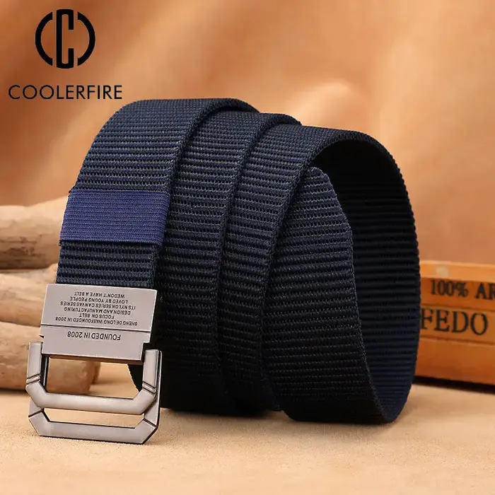 Hommes ceinture en Nylon sangle tissu tactique armée toile décontracté mode luxe concepteur jean