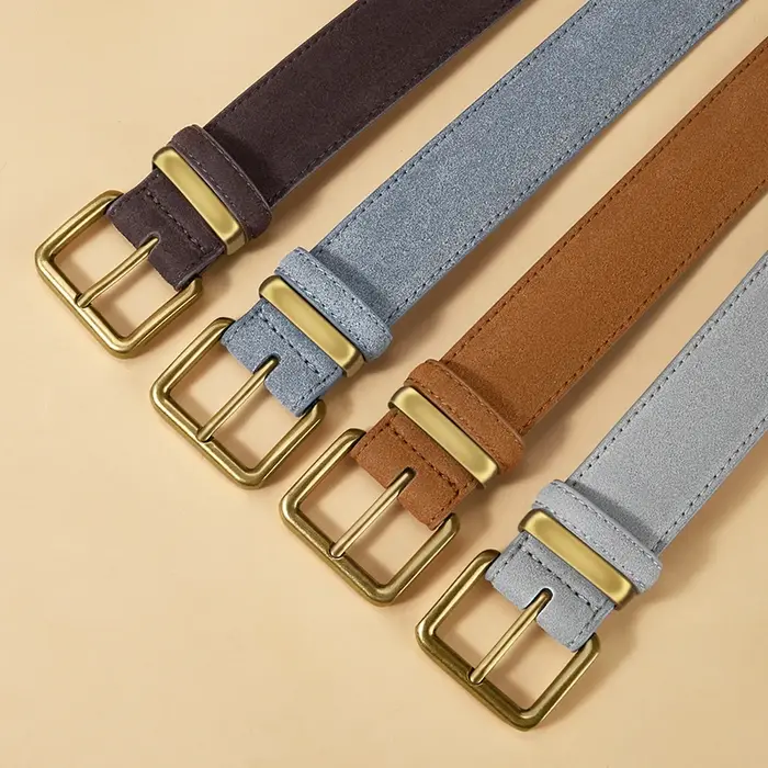 Ceinture de luxe en cuir de vache et daim pour femmes