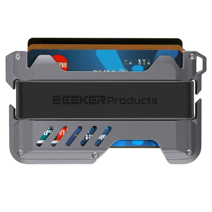 Zeeker portefeuille minimaliste pour hommes RFID blindé clip métallique ultra-mince