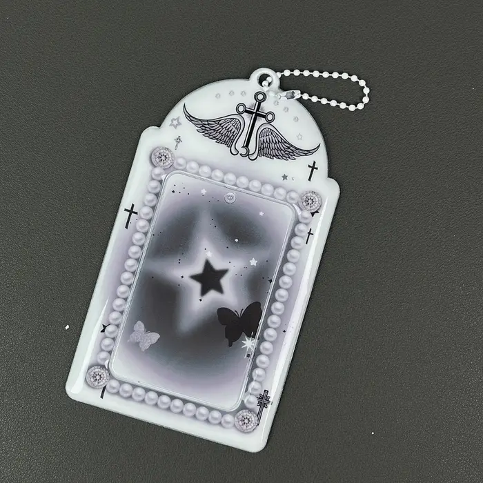 Série de porte-cartes combinés à motif d'aile d'ange, dossier d'affichage de stockage de cartes phot