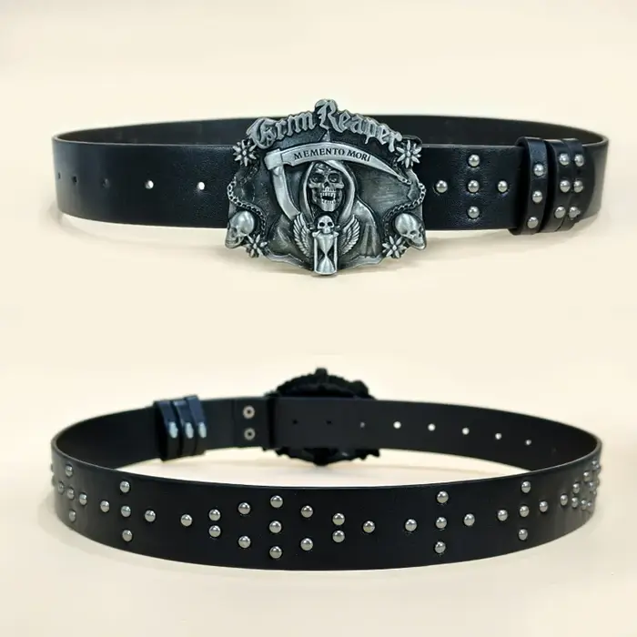 16.8 Grim Reaper – ceinture en cuir Pu pour hommes et femmes