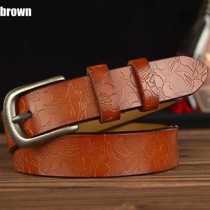 Longueur: 110-120 cm femmes ceinture en cuir véritable femme