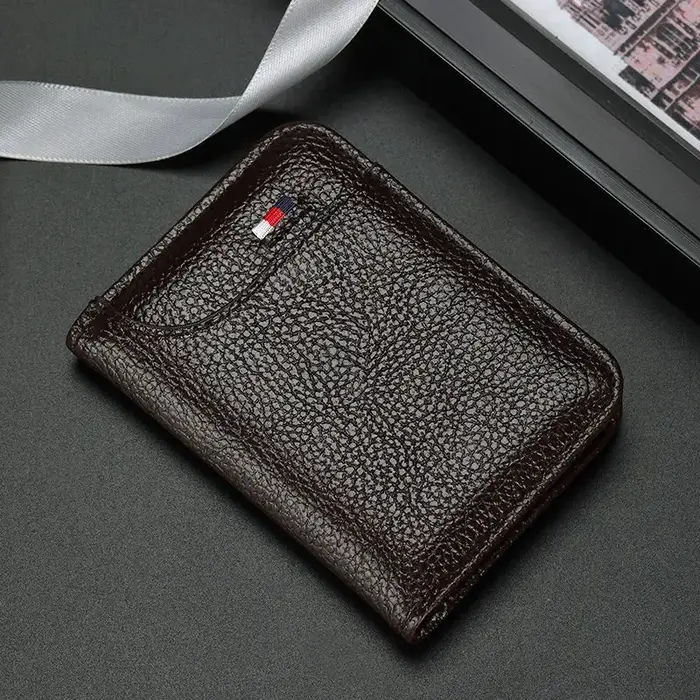 Porte-cartes de luxe en cuir pour hommes et femmes, Mini portefeuille fin, petite poche, porte-carte