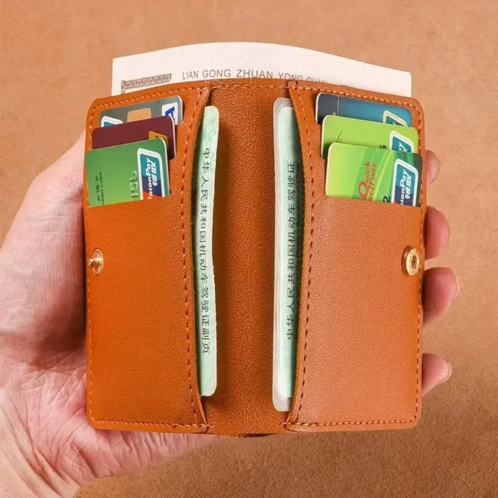 Petit portefeuille classique en cuir PU pour hommes et femmes, court et Simple, à la mode, Ultra fin, pour cartes de crédit, porte-monnaie