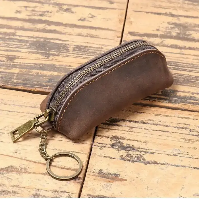 Porte-monnaie vintage avec fermeture éclair, design rétro, pour cartes de crédit et clés, sac organisateur polyvalent