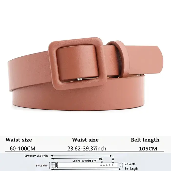Ceinture pour pantalon femme en cuir PU noir