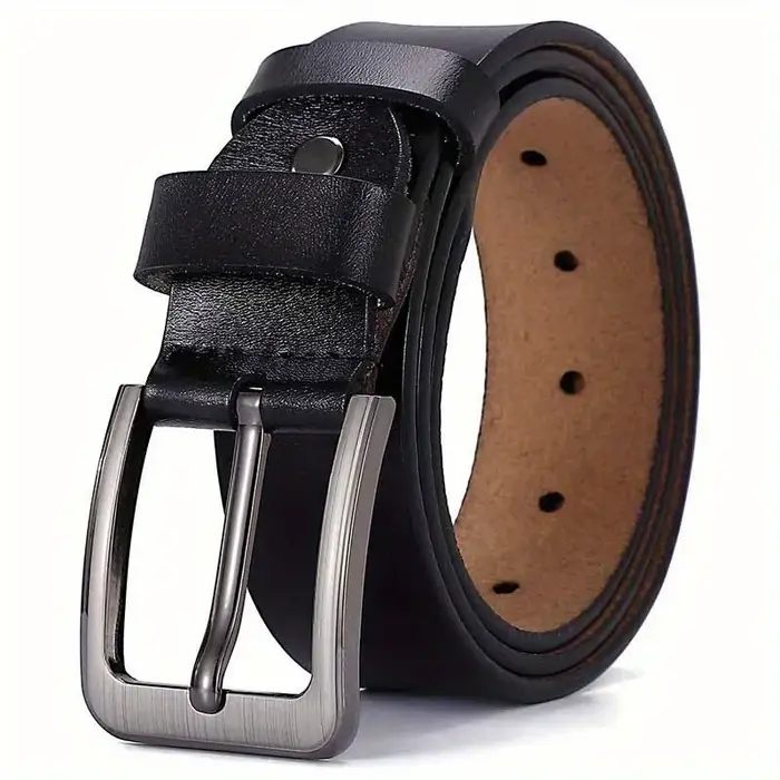 Ceinture pour hommes Original en cuir véritable alliage métal boucle ardillon taille sangles Plus