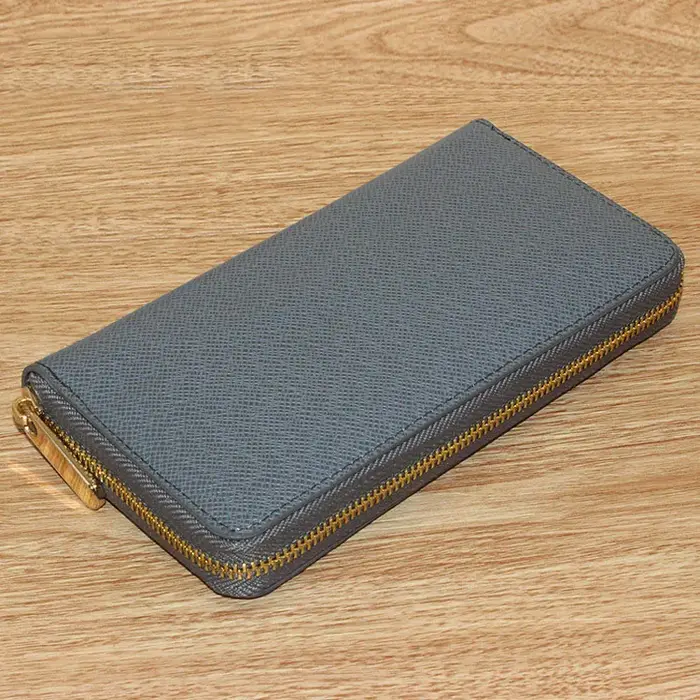 Portefeuille Long en cuir Saffiano véritable avec lettres personnalisées